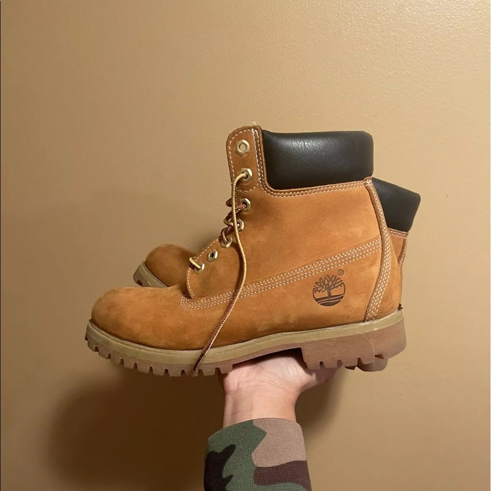 Timberland 10061024 Premium Waterproof Lace-up Men's Boots - 8 US, Wheat Nubuck